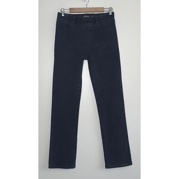 Betabrand Straight-Leg 4-Pocket Yoga Denim Jeans in Dark Indigo - Picture 5 of 14